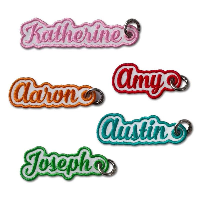 Personalized Name Embroidered Keychain, Embroidered Name Keychain, Backpack Tag, Name Tag Keychain, Custom Name Tag...