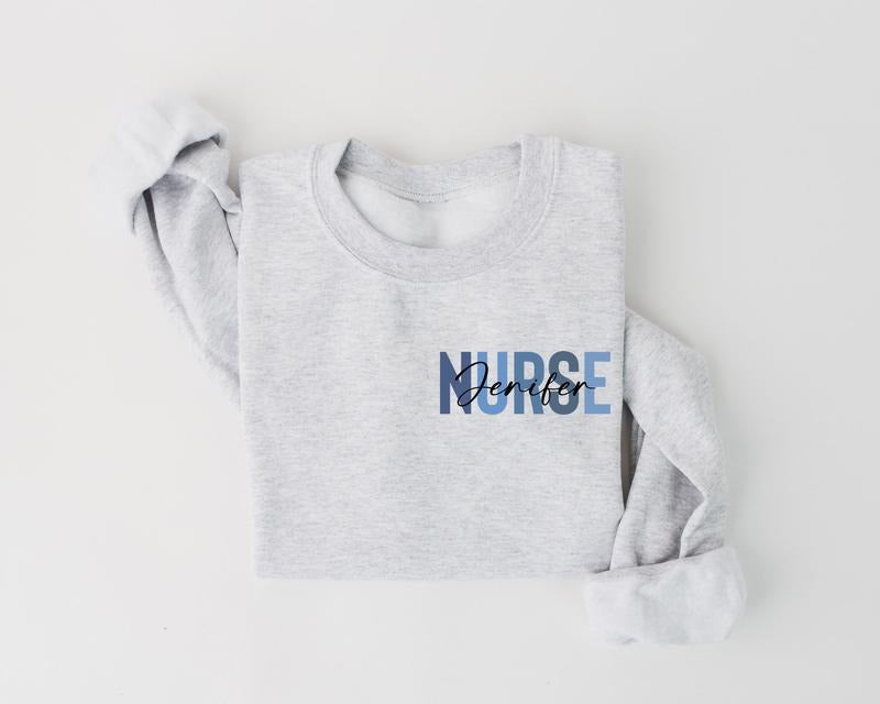 Personalized Nurse Shirt, Custom ER RN Nurse Sweatshirt, RN Nurse Tshirt, Registered Nurse Crewneck, ER Nurse Tee, Nurse Appreciation Gift, Rn Nurse Gift