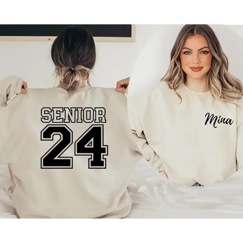 Personalized Senior Crewneck, Senior 2024 Sweatshirt, Customized Class of 2024 Hoodie, Custom Name Graduation Gift T-Shirts
