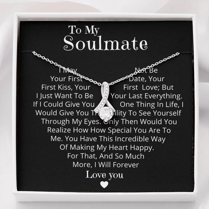 Personalized Soulmate Gifts, To My Soulmate Necklace, Christmas Gift For Her, Necklace For Wife Gift, Girlfriend Gift,...