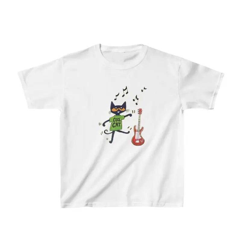 Pete the Cat Cool Cat Baby Tee Y2K Baby Tee, 90s Baby Tee, Graphic Shirt Crop, Coquette, Vintage Design - graphic baby tee - Womenswear