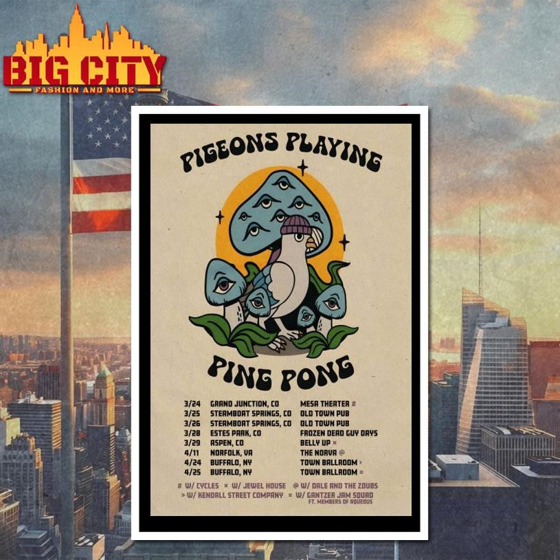 Pigeons Playing Ping Pong Winter And Spring Tour 2026 Poster Shirt