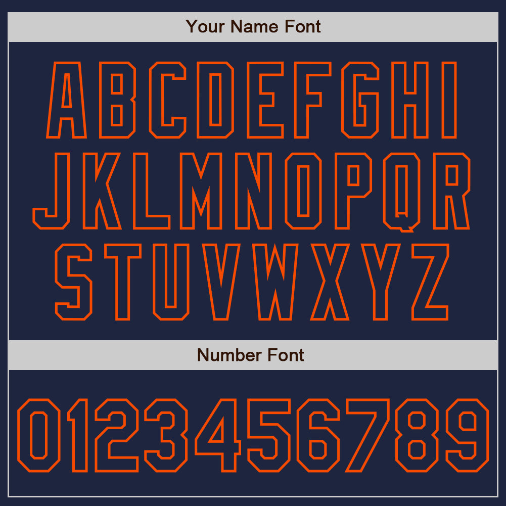 Custom Navy-Orange Gradient Classic Vertical Stripe Authentic Baseball Jersey