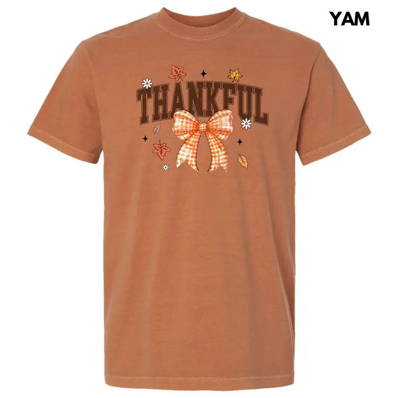 Plaid Bow Thankful Comfort Colors T-Shirt 'NLB' Hoodie, Sweatshirt | WearSparks.com