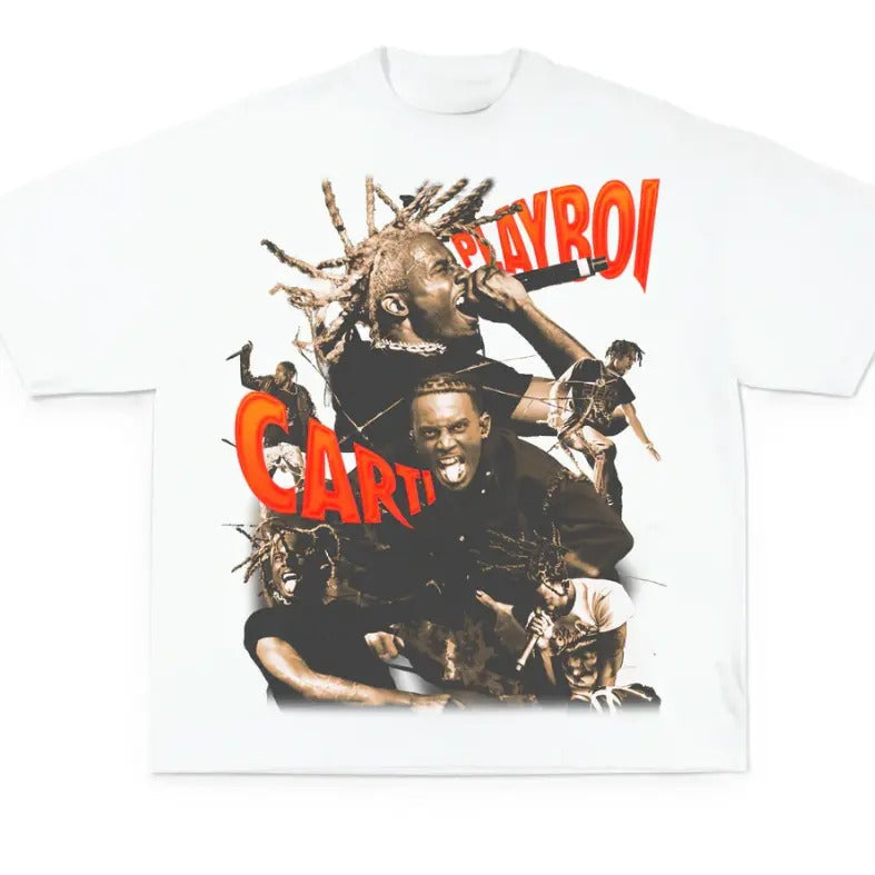 Playboi Carti Concert T-Shirt, Hip-Hop Graphic Design, Casual Streetwear, Cotton Tee, Gift for Music Lovers, Menswear,...