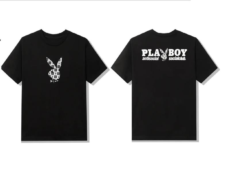 Playboy Ant1 Soc1al Club Graphic Tee, Black Streetwear Shirt, Playboy Bunny Design, Menswear Womenswear Top