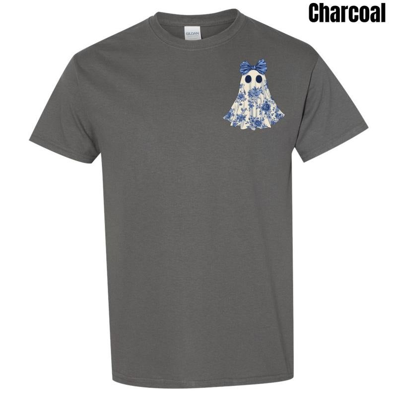 Pocket Size - Ghostly Blue Florals Gildan Short Sleeve T-Shirt 'NLB' Hoodie, Sweatshirt | WearSparks.com