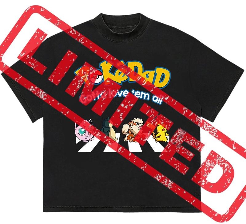 PokeDad Tee Gift For Dad Father's Day T-Shirt Graphic Design Cotton Unique Graphic Tee You Can Customize