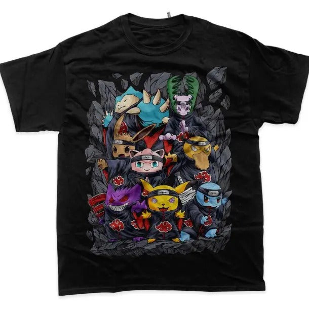 Pokemon X Akatsuki Shirt, Pokemon X Naruto, Anime Shirt, graphic Tee Y2k, Unisex T-Shirt, Gift For Men Women Womenswear Menswear Top Streetwear
