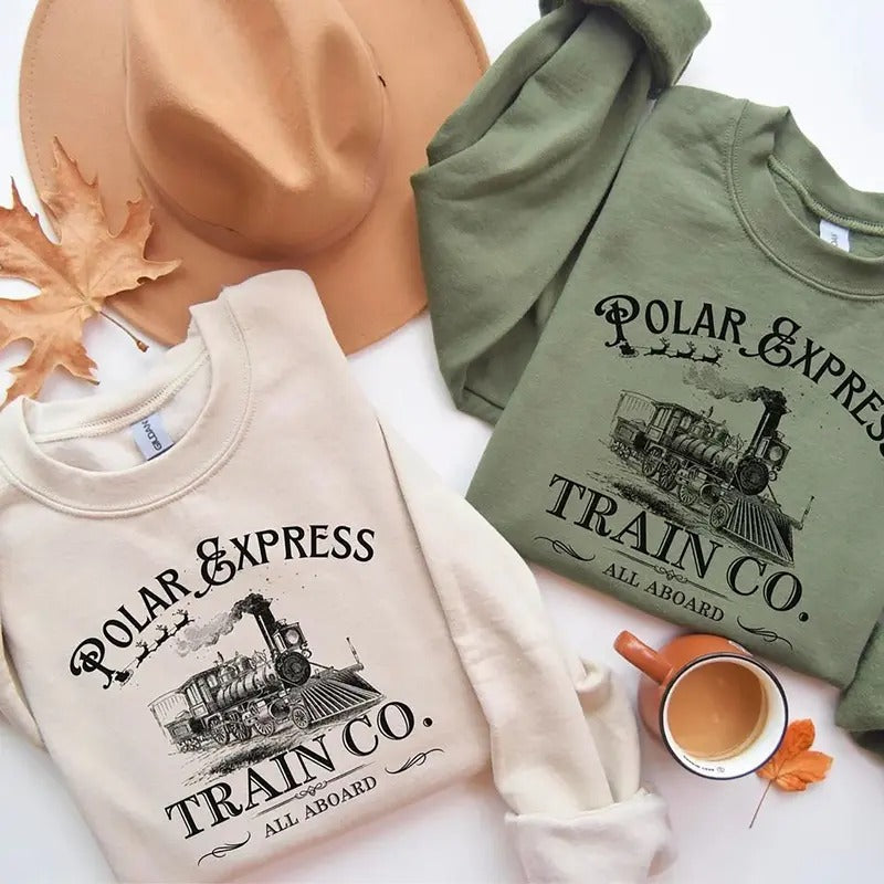 Polar Express Christmas Sweatshirt, Vintage Christmas Train Shirt, Family Christmas Hoodie, Cute Winter Sweater, Retro Christmas Movie Sweatshirt, Vintage Christmas Crewneck, 90s Christmas Shirt