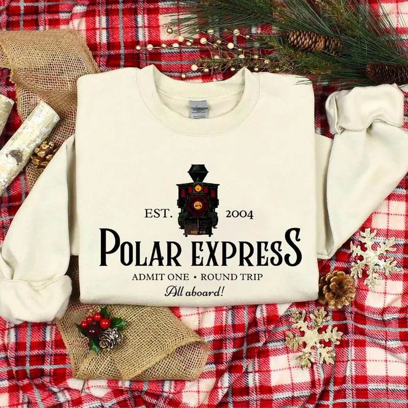 Polar Express Sweatshirt, Christmas Gift For Family Shirt, Xmas Sweater, Merry Christmas Hoodie, Cute Holiday Shirt, Christmas Polar Express Sweatshirt, Vintage Christmas Shirt