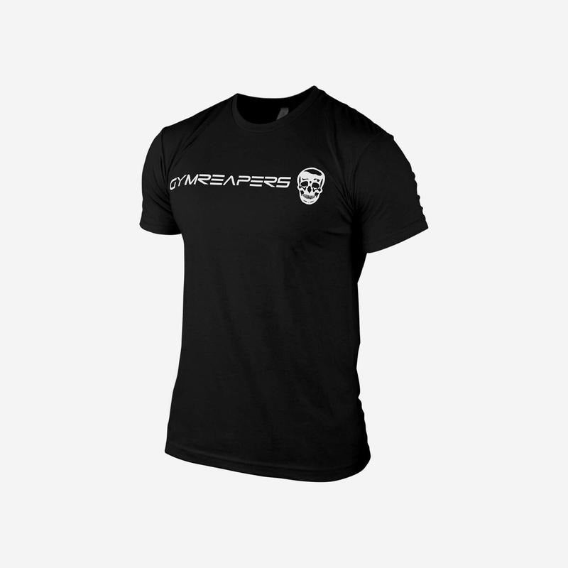 GYMREAPERS Basic Shirt - Black/White, Soft Cotton/Poly Blend for Optimal Comfort Menswear Top Underwear Streetwear