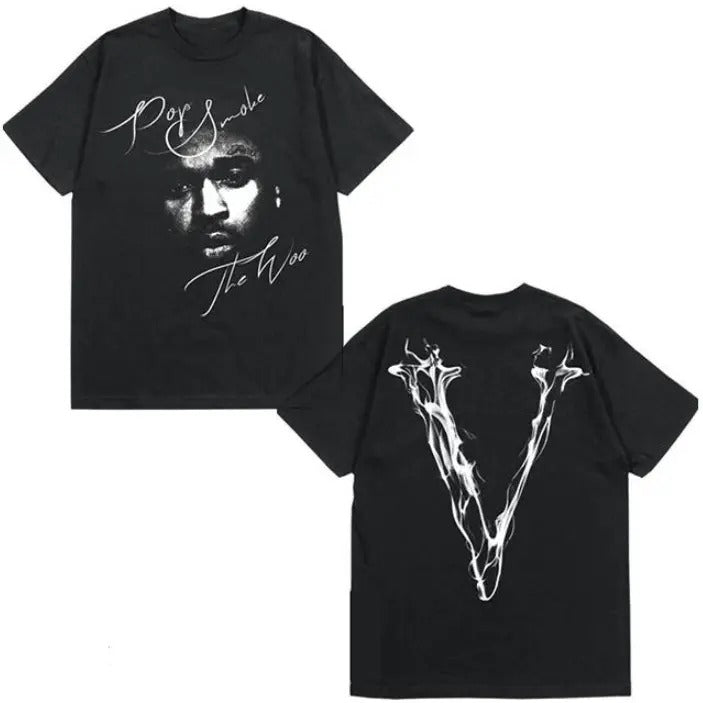 Pop Smoke x Vlone Faith Black T-Shirt, V-Lone T-Shirt, Big V Letter V.Lone Shirt