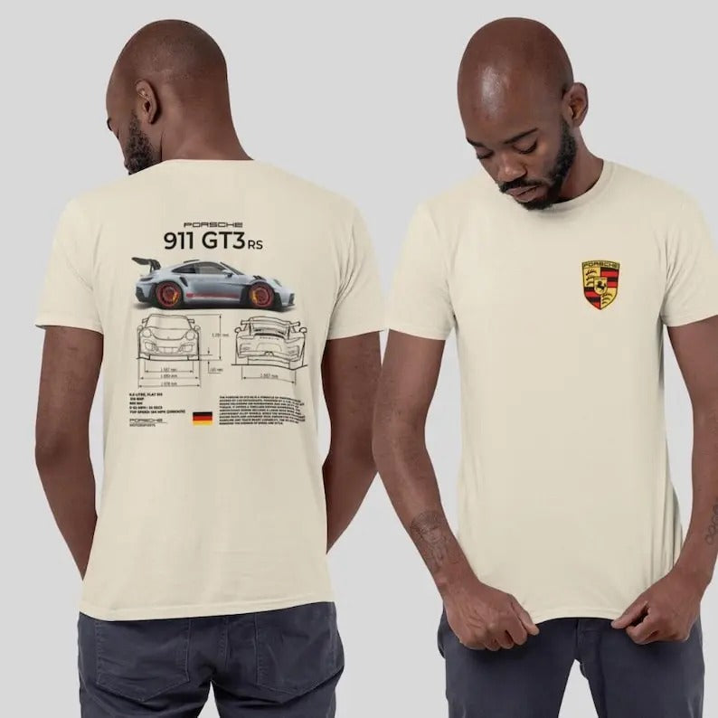 Porsche 911 GT3 RS Spec Tee, Boosted Gear Co - Unisex T-shirt, Supercar Performance Shirt, Cool Racing Apparel, Casual Top