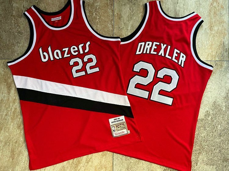 Portland Trail Blazers #22 Drexler Trail Blazers 22 # 83-84 Retro Red Embroidered Jersey