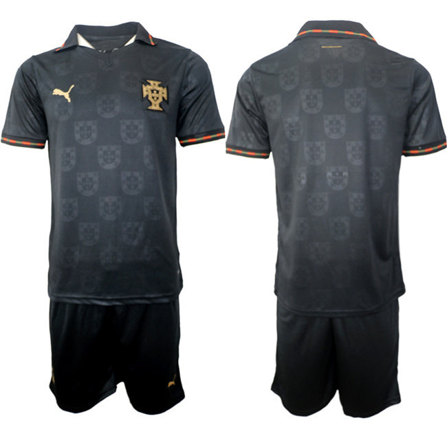 Portugal Team Blank Black 2026 World Cup Away Soccer Jersey Suit