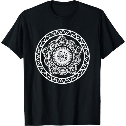 Prana Art Sacred Geometry Vibration Yoga Mandala T-Shirt Made in USAstyle{n002}2