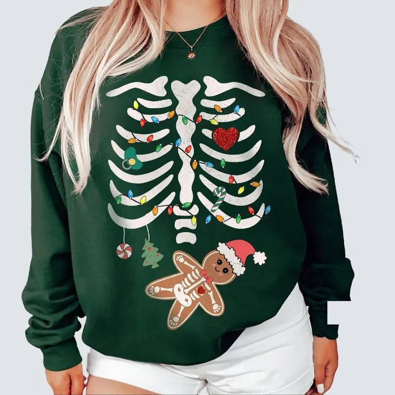 Pregnant Christmas Cookie Sweatshirt, Pregnancy Announcement Shirt, New Mom Christmas Shirt, Baby Reveal Shirt, Funny Christmas Gifts For New Mom