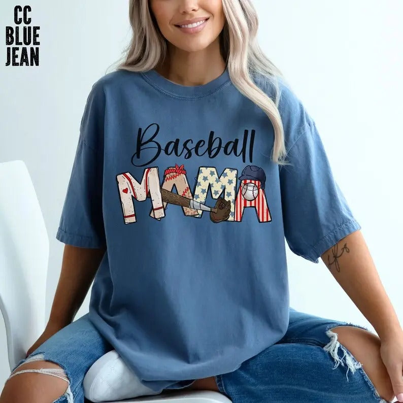 Premium Baseball MAMA T-Shirt, Baseball Mom T-Shirt, Gameday T-shirt's, Gift for Mom, Baseball Loving Mom T-shirt, Cute...