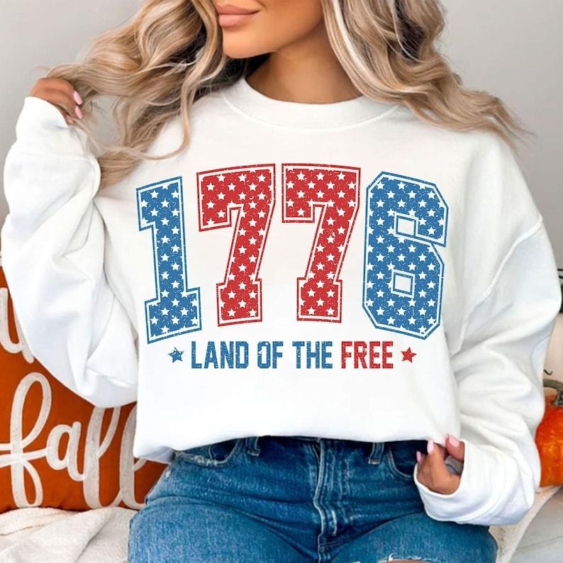 Premium 1776 Land of The Free ,4th of July,Independence Day 4th Of July Shirt