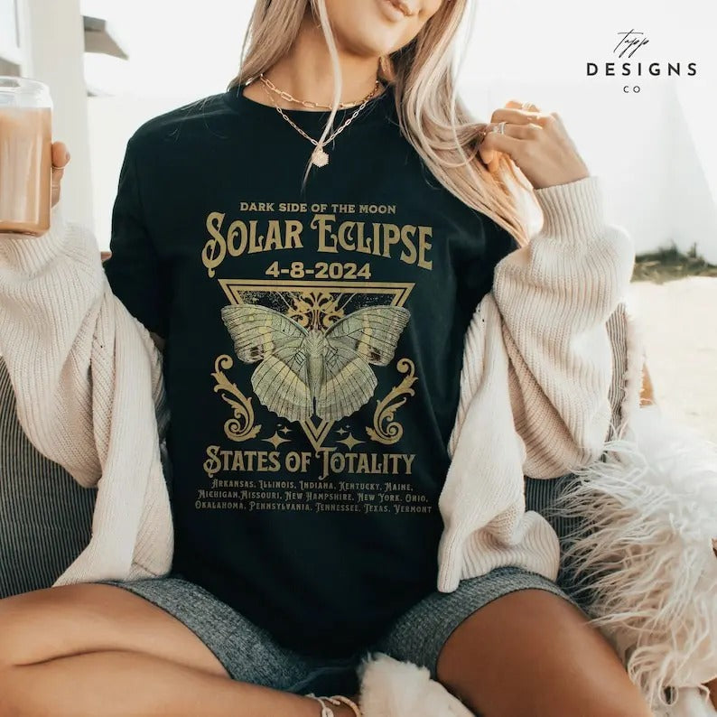 Premium April 8 2024 Solar Eclipse Vintage tshirt, Solar Eclipse merch, Solar Eclipse Totality Locations, Solar Eclipse Souvenir tshirt