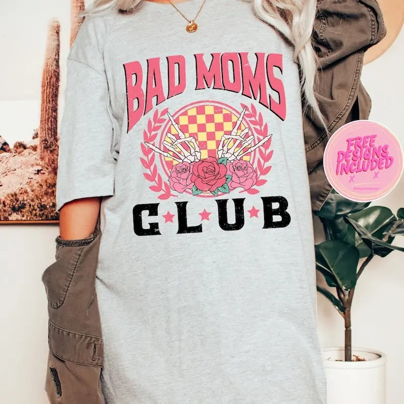Premium Bad mom club ,proud member of the bad moms club ,rocking skeleton mom ,sacractic mom ,trendy funny mom ,bad mom sweatshirt
