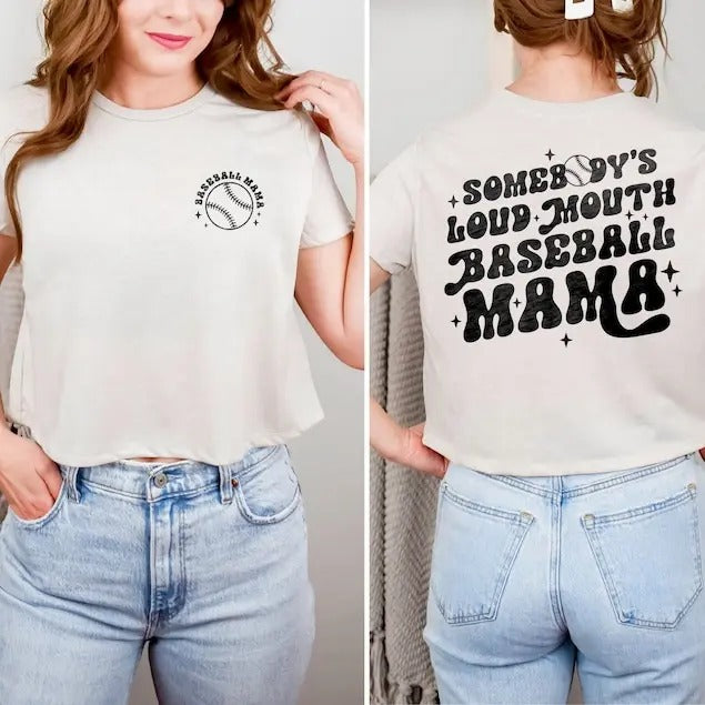 Premium Baseball Cropped Shirt Gift Baseball Game Day Shirt for Women T Ball Game Day TShirt Baseball Mom Shirt Game Day TShirt Sports Shirt for Her
