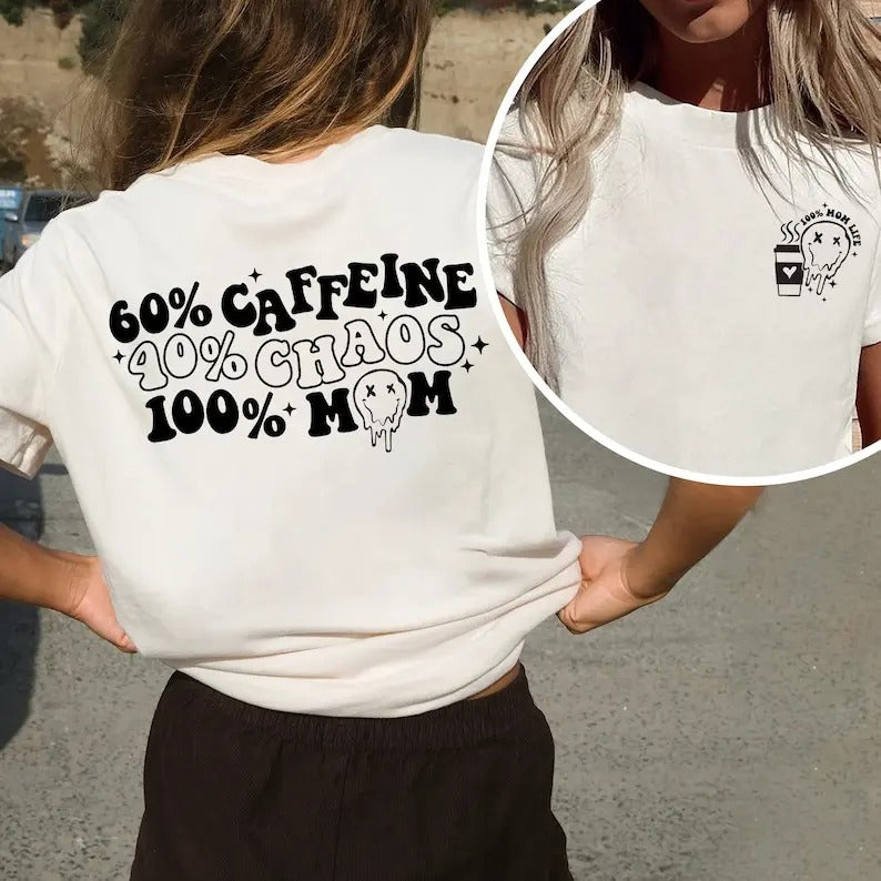 Premium Caffeine and Chaos Mom Life Sweatshirt, Funny Mom Sweatshirt, Mothers Day Gifts, Mom Gift, Sarcastic Mom...