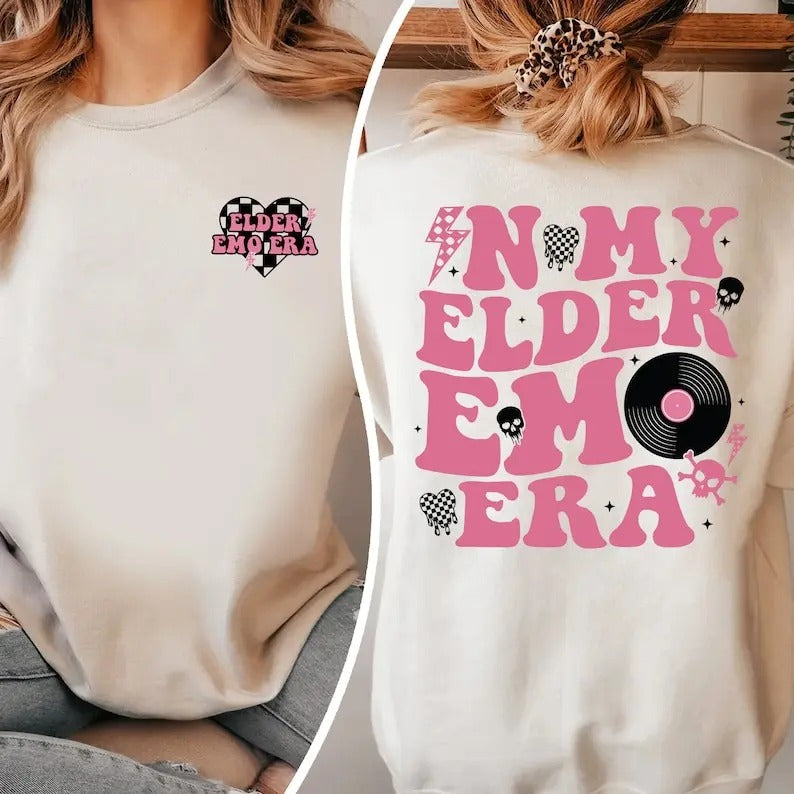 Premium In My Elder Emo Era Sweatshirt, Emo Moms Skeleton Shirt, Mama Shirt, Elder Emo, Mothers Day Gift Shirt, Emo Mama...