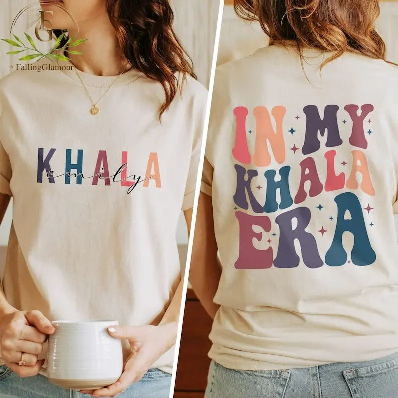 Premium In My Khala Era Shirt, In My Auntie Era Shirt, Aunt Era Shirt, Aunt Shirt, Baby Pregnancy Announcement for Aunt,...