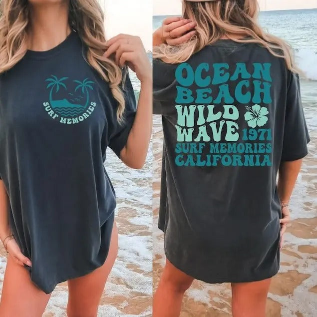 Premium Ocean Beach , Aesthetic Tee , Trendy Shirt , California Shirt