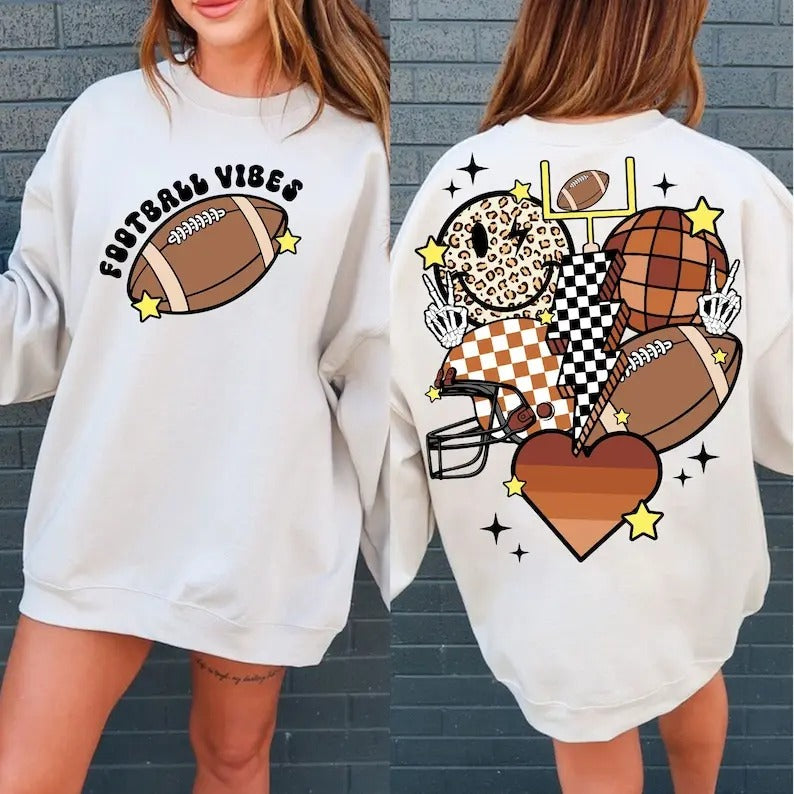 Premium Retro football , football , Football Mama sweatshirt T-Shirts, Hoodie | WearSparks.com