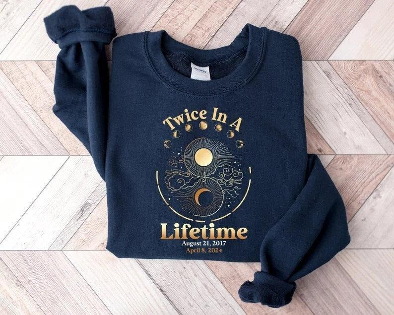 Premium Total Solar Eclipse 2024 Unisex Shirt, Twice In A Lifetime Solar Eclipse Sweatshirt, April 8 2024 Shirt, Path of...