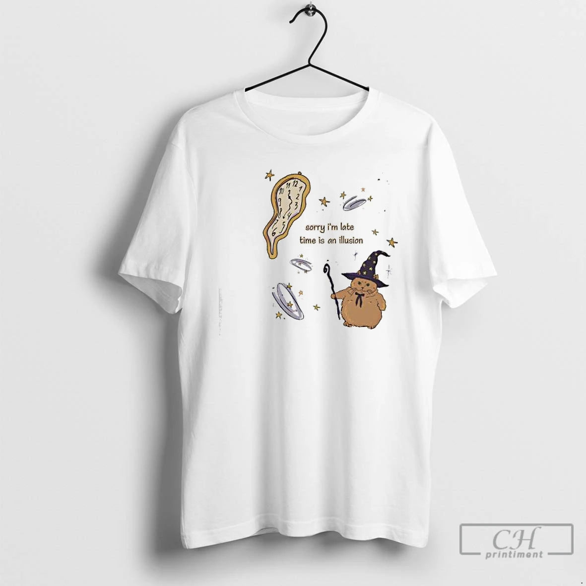 Premium Cat Sorry Im Late Time An Illusion T-Shirts, Hoodie, Sweatshirt | WearSparks.com