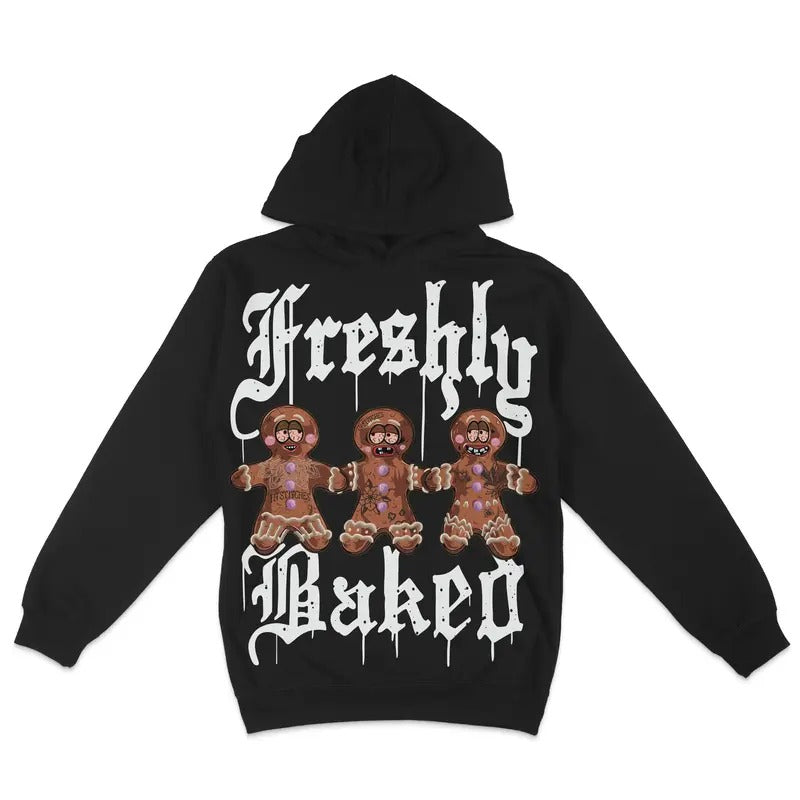 Premium Fleece Hoodie - Freshly Baked Gingerbread Men Cookies Super Soft Hoodie, Demons Hoodie Pull Over, Vintage Design, Christmas