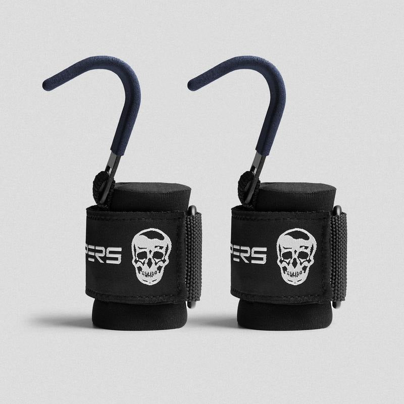 Premium Gymreapers Lifting Hooks for Better Muscle Focus and Grip Strength Relief - Navy