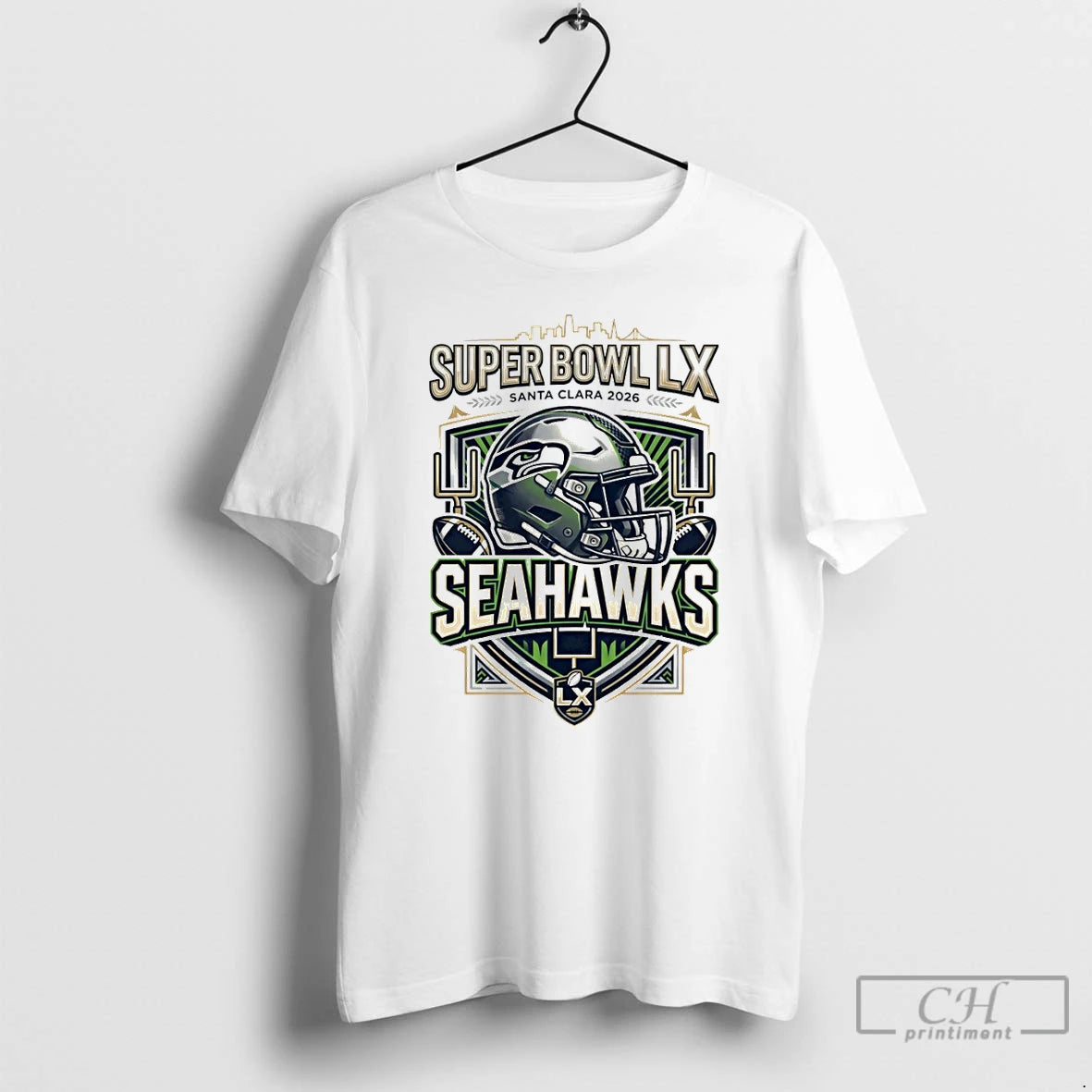 Premium Helmet Seattle Seahawks Football Super Bowl Lx 2026 Game Day Santa Clara T Shirts