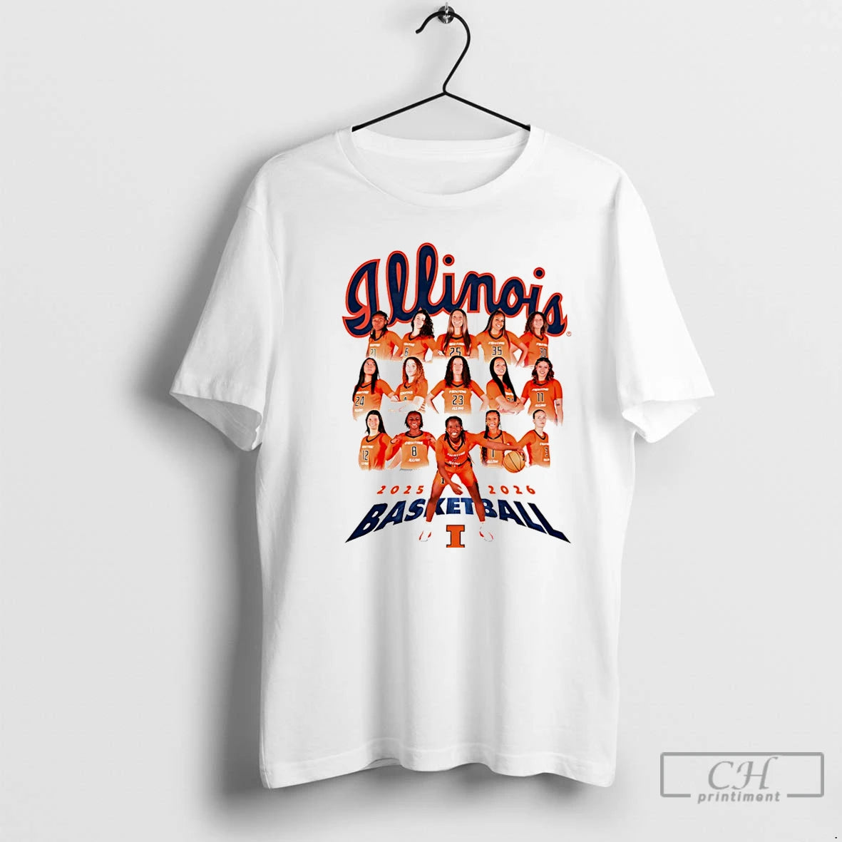 Premium Illinois Womens Basketball Team 2025 2026 Collage Christmas