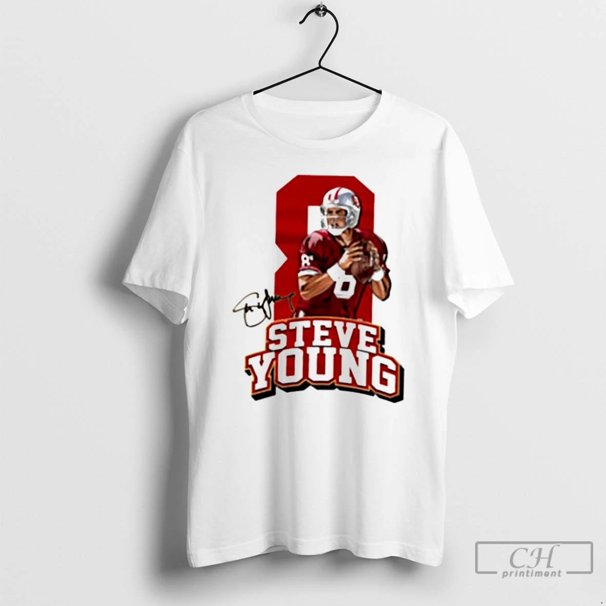 Premium Steve Young 8 San Francisco 49ers Football Signature