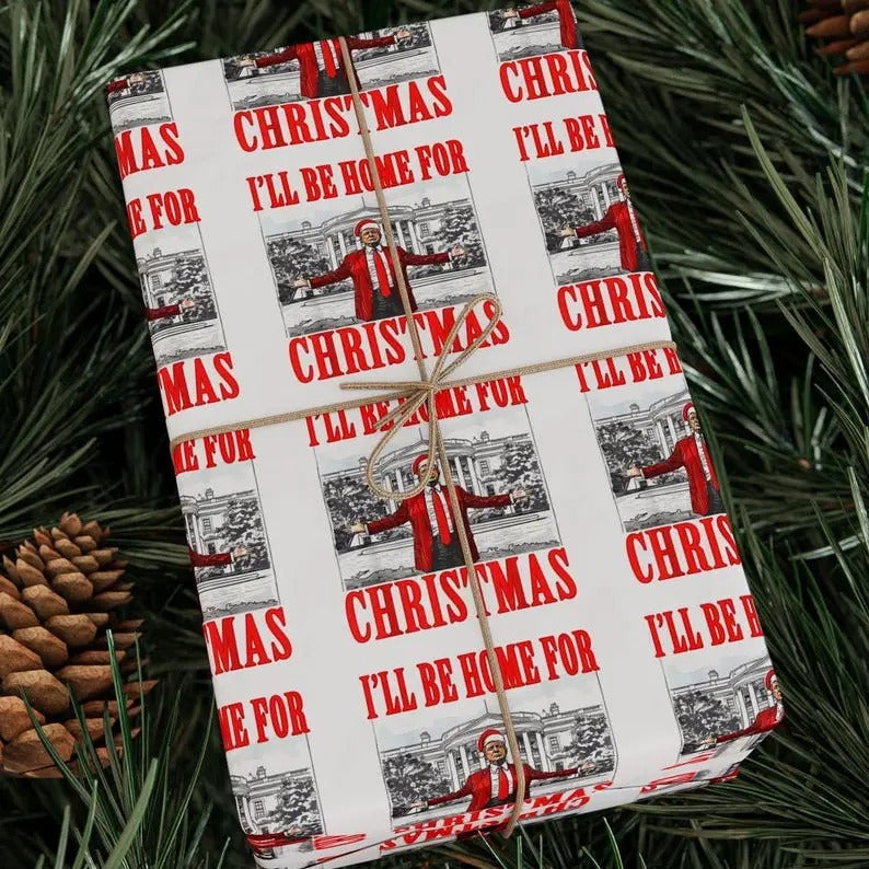 President Donald Trump Christmas Wrapping Paper, MAGA Gift Wrap, Christmas Gag Gift, Holiday Decor, Christmas, Gifts for Him, Santa, Xmas