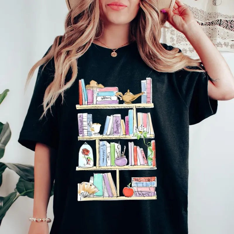 Princess Book Tshirt Sweatshirt, Teacher Librarian Shirt, Book Lover Shirt, Belle's Library Shirt, Book Worm