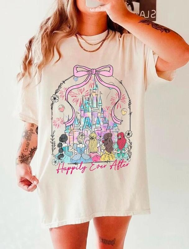 Princess Happily Ever After Shirt, Princess Castle Bow Sweatshirt, Girl's Trip Shirt, Princess Birthday Tee, Cute Castle...