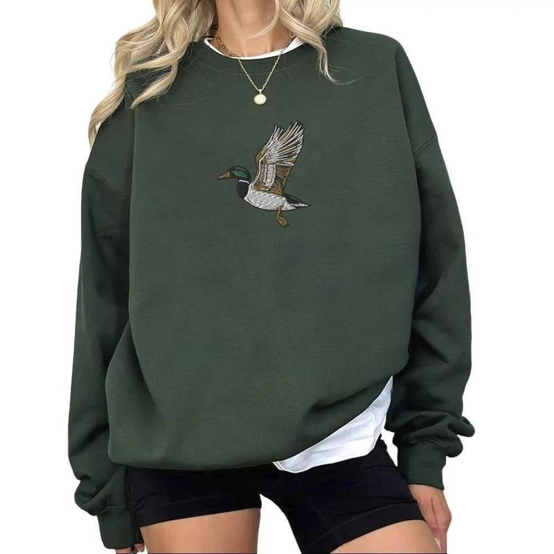 Print DTG - Animal Lover Shirt Mallard Duck Vintage, Hunting Season 2025 Cotton 2026 Hoodie Crewneck Sweatshirts Womenswear Day Love Unisex