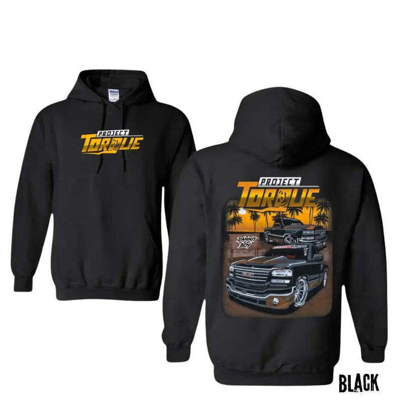 Project Torque GMC & Silverado T-Shirt - Crewneck Sweatshirt - Hoodie, Men's Truck Apparel, Automotive Shirts, Car Merchandise for Enthusiasts