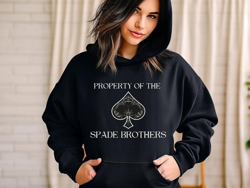 Property Of The Spade Brothers Hoodie, Carnage, The Lords, Saint, Ryat, The Ritual, Shantel Tessier, Booktok Unisex Soft Comfort Crewneck Pullover Long Sleeves Graphic Fabric Sweater