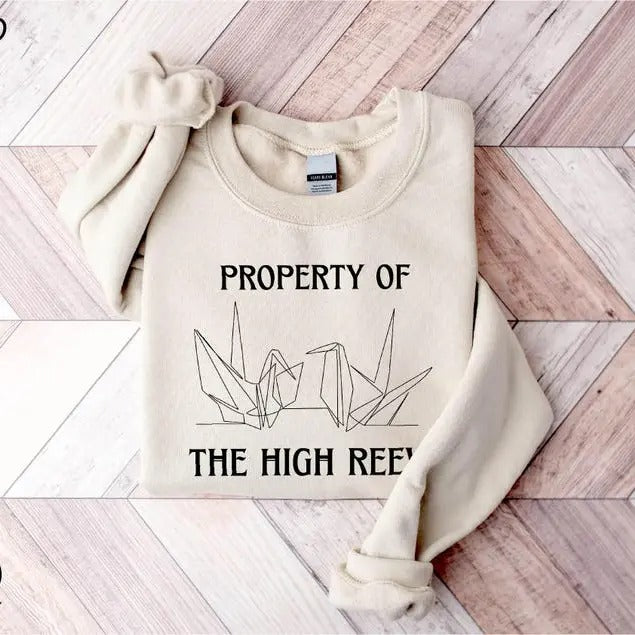 Property of the High Reeve Sweatshirt, Paper Crane Sweatshirt, Bookish Merch Shirt, Book Lover Gift Shirt, Manacled Dark Romance Shirt