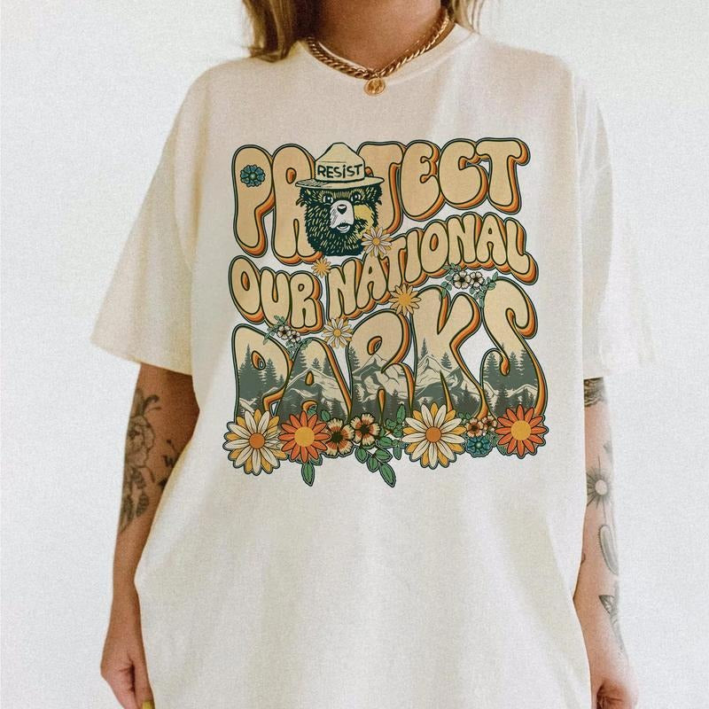 Protect Our National Parks T-Shirt-sweatshirt-hoodie, Bear National Parks Support Tee, Public Lands Conservation, Support...