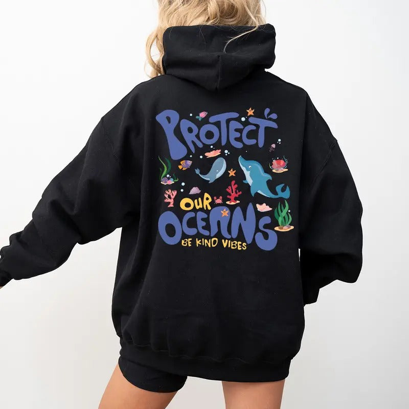 Protect Our Oceans Hoodie, Save The Ocean Shirt, Beach T-Shirt, Coconut Girl Aesthetic Shirt, Surf Sweatshirt