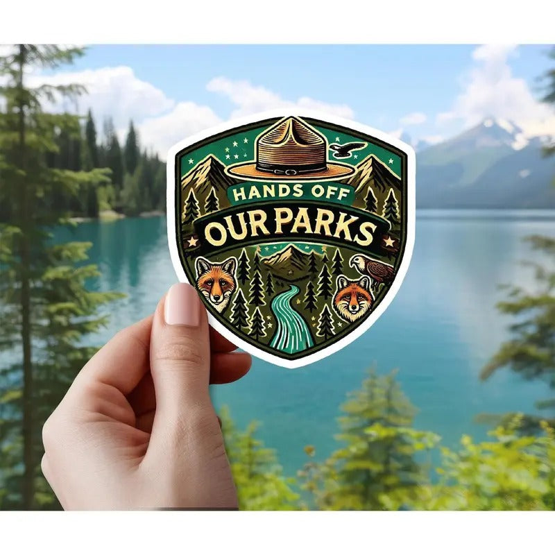 Protect Our Parks Sticker | Hands of Our National Parks Decal | Public Land | Resist Laptop Sticker | Anti Trump Drilling | Weatherproof