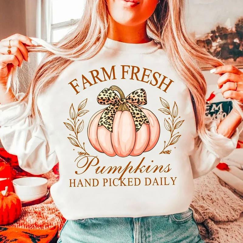 Pumpkin Coquette Bow Shirt, Halloween Coquette Sweatshirt, Farm Fresh Pumpkin Sweater, Coquette Pumpkin Shirt, Spooky Season Sweater, Fall Vibes Shirt